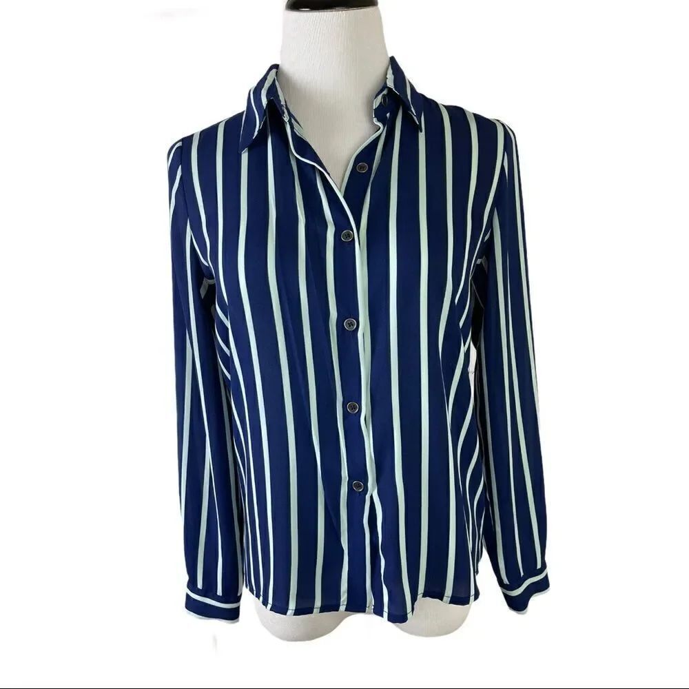 Forever 21 High Low Button Front Top Shirt Blouse